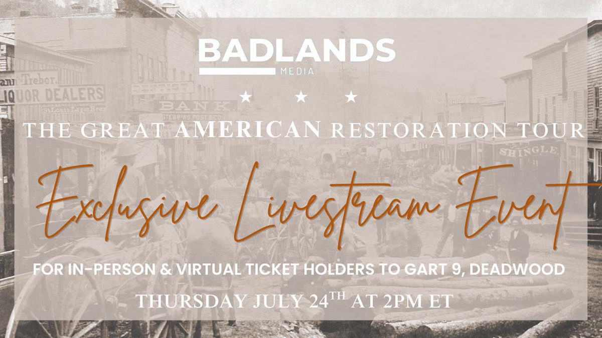 Brad_CGZ's tweet image. Exclusive Liverstream for GART ticket holders 🔥🔥🔥 Thurs July 24th at 2pm ET
With the virtual pass, you get access to the GART conference, pre-livestreams, TG chat (behind the scenes access) and an Early Screening of my new Documentary "Codex 9/11"
👇🏻
badlandsmedia.ticketspice.com/gart9deadwoodv…