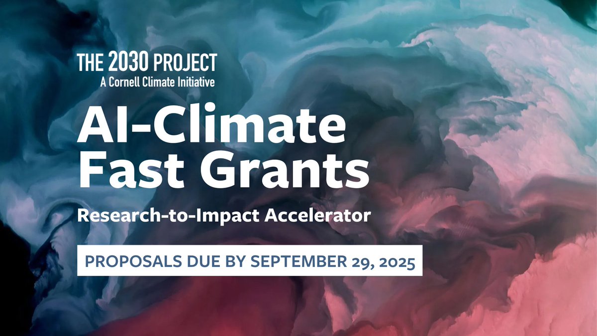 AtkinsonCenter's tweet image. Calling @Cornell faculty 📢
Today we launch **four** new funding opportunities at Cornell Atkinson to support bold, interdisciplinary work that advances real-world solutions.
ℹ️ Explore the funding opportunities: atkinson.cornell.edu/grants/