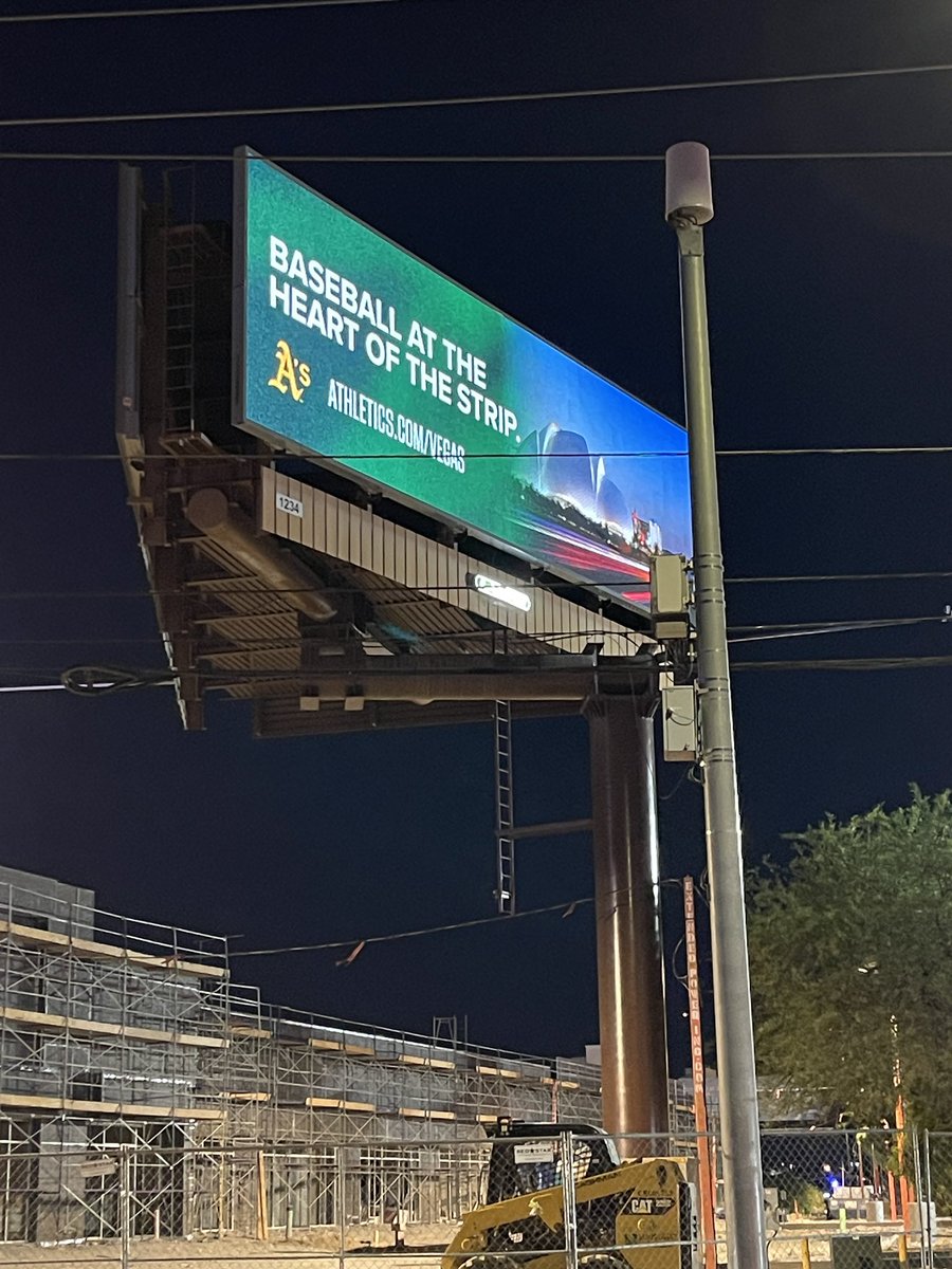 sports8's tweet image. A’s signage going up around Las Vegas. Less than 3 years and counting @Athletics