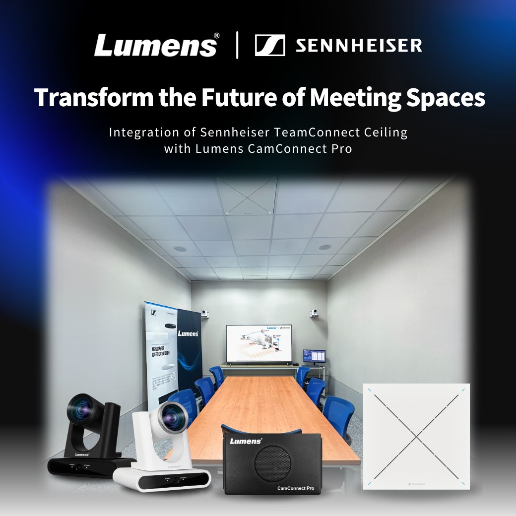 Lumens collaborated with <a href="/Sennheiser/">Sennheiser</a> for a  conferencing demo space at Lumens' Taiwan headquarters.
Visit:
mylumens.com/en/News_detail…
 Video:
youtube.com/watch?v=ak1J-G…
#Lumens #Sennheiser #LumensProAV #AVoverIP #CamConnectPro #TCC2 #SpeakerTracking #VoiceTracking #MeetingEquity