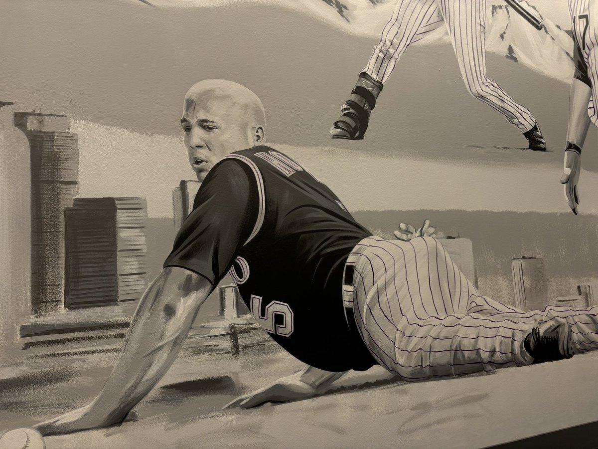 RegionalTVCat's tweet image. There is a fabulous mural on the walls by the Rockies clubhouse that features Matt Holliday.