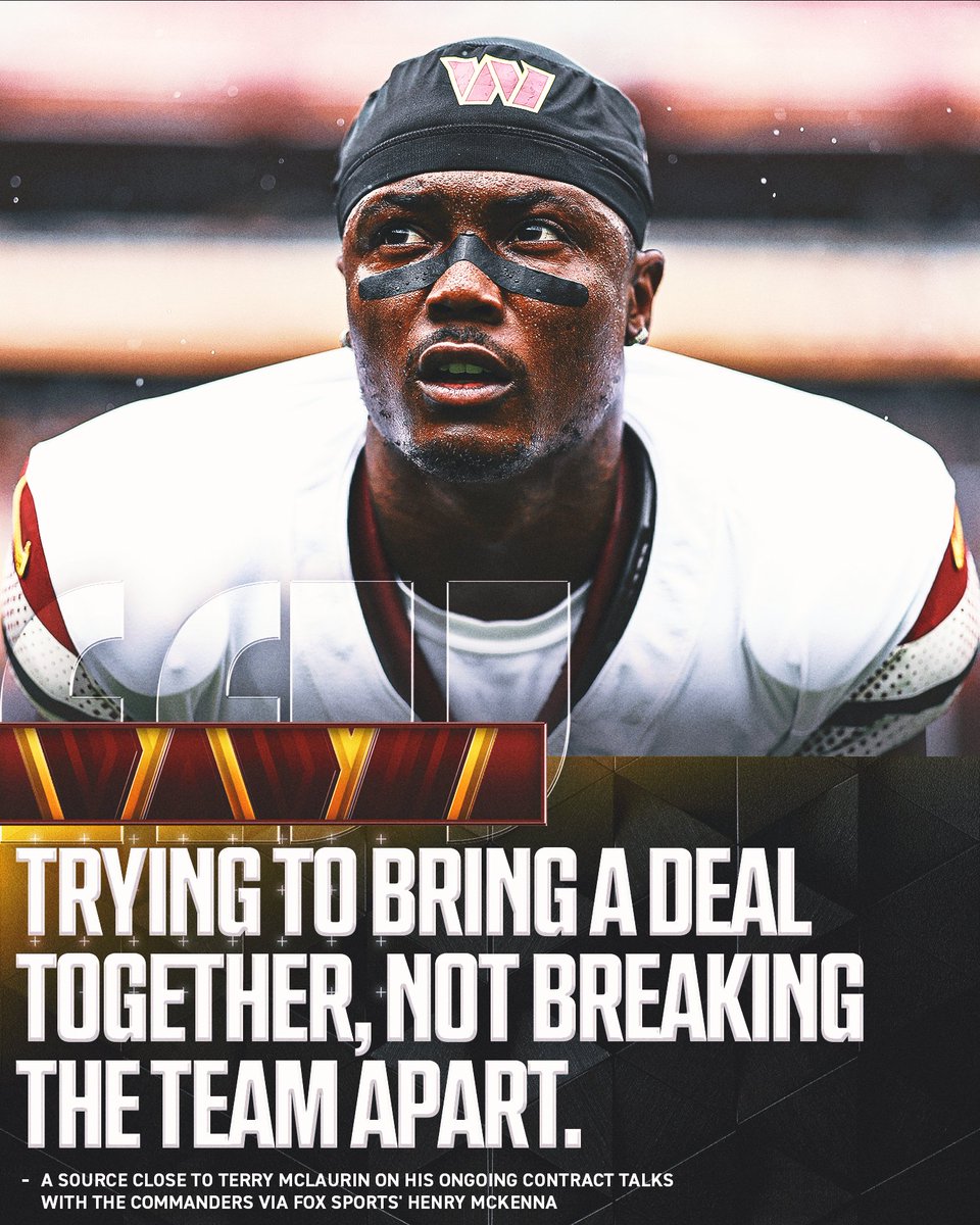 FOX Sports: NFL (@nflonfox) on Twitter photo ✍️ <a href="/henrycmckenna/">Henry McKenna</a> spoke with a source close to Terry McLaurin about how the Commanders star is handling ongoing contract negotiations and more.
Full story: foxsports.com/stories/nfl/so… ✍️ <a href="/henrycmckenna/">Henry McKenna</a> spoke with a source close to Terry McLaurin about how the Commanders star is handling ongoing contract negotiations and more.
Full story: foxsports.com/stories/nfl/so…