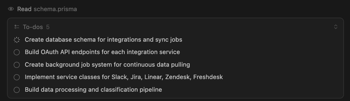 MindTheVirt's tweet image. I like this new feature in Cursor showing the todo list for the Anthropic model