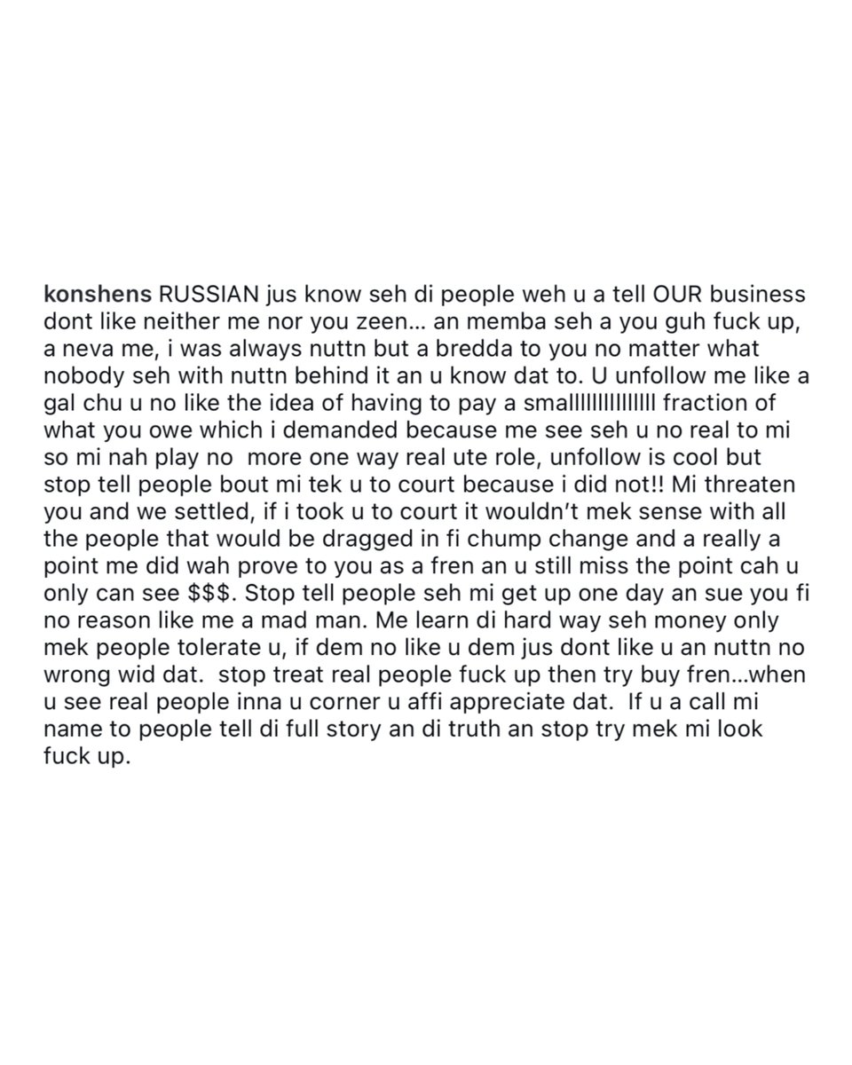 Konshens with a message to Rvssian 📝