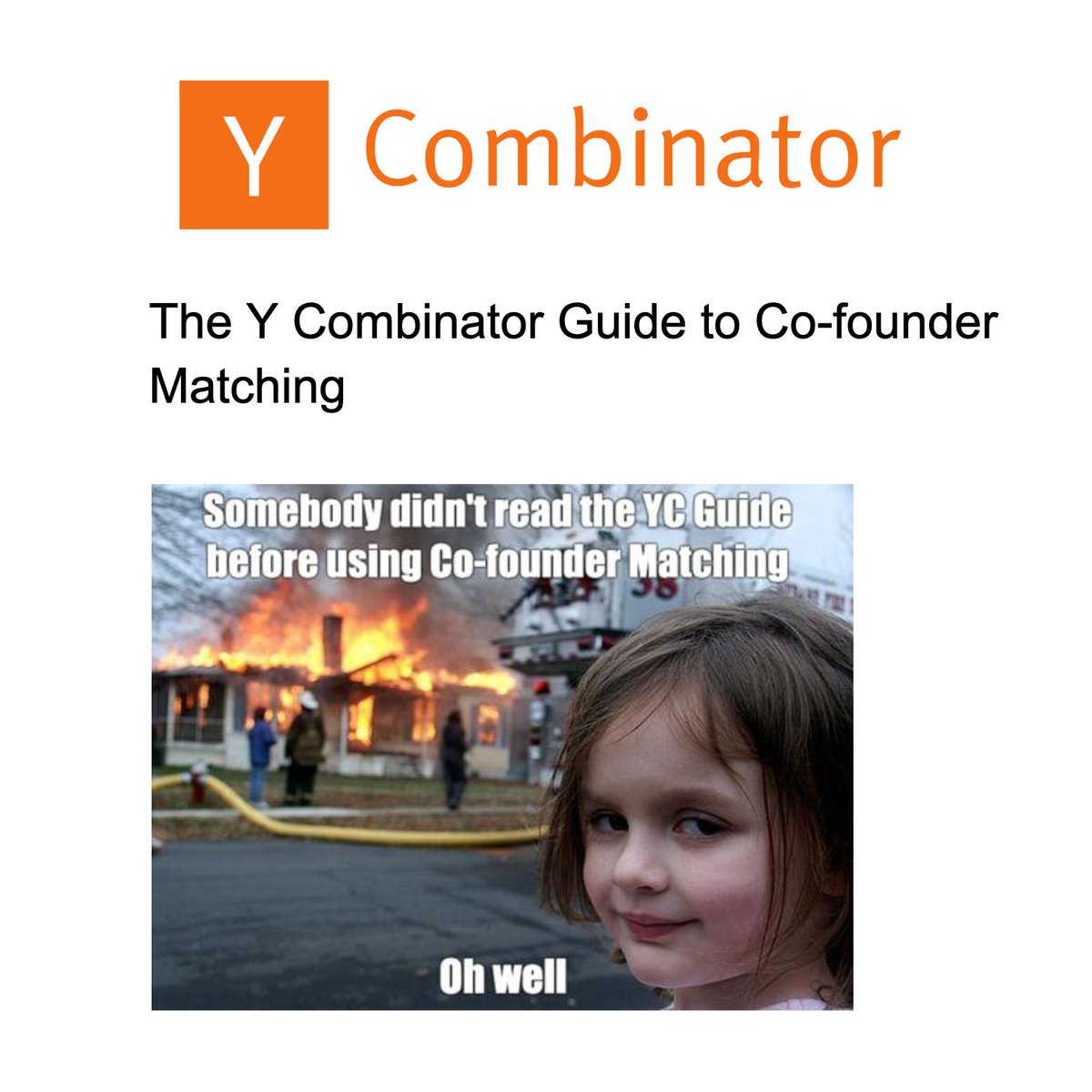 5harath's tweet image. TIL that YC built a guide on how to find your co-founder and it's solid