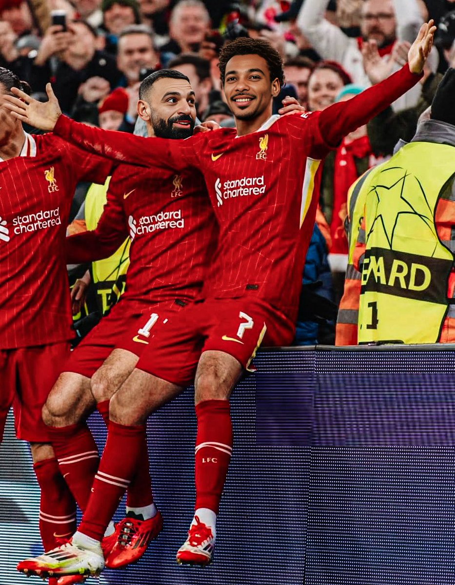 LFC_Sam__'s tweet image. Salah and Ekitike pulling off this celebration together at Anfield is going to hit different