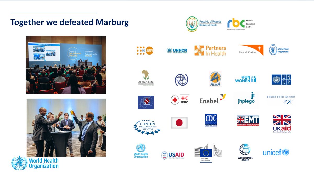 WHORwanda's tweet image. At #IAS2025, at a🇷🇼 Marburg (MVD) outbreak symposium with Min. @nsanzimanasabin, @WHORwanda Rep Dr @BrianChirombo presented how @WHO helped coordinate partners to contribute to a timely model response, delivering the lowest #CFR of MVD outbreak @ 22.7%.
👉shorturl.at/6IUZ4