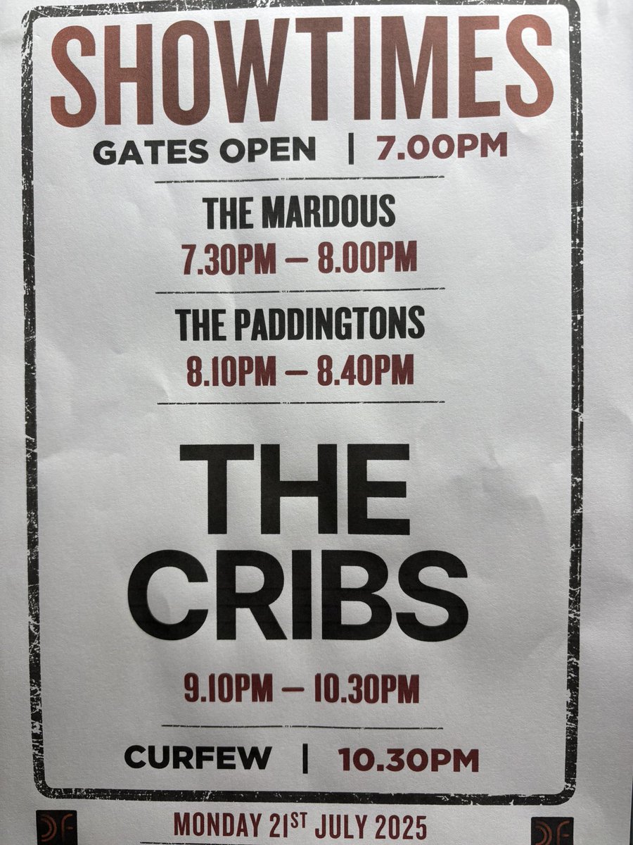 Set times for tonight in Glasgow