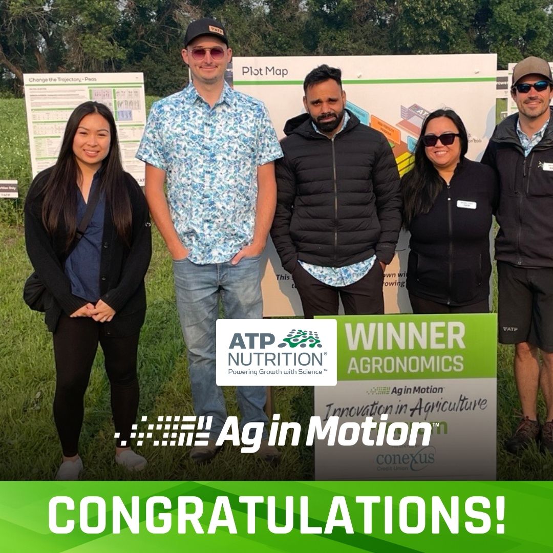AginMotion's tweet image. Congrats to @ATPNutritionLtd — winner of the Agronomics Award at #AIM25 for Synergro G3! 🌱🏆
Awarded through the Innovations Program presented by @Conexus_CU.
Innovation meets agronomy!
#AgInMotion #SynergroG3 #InnovationsProgram #Agriculture