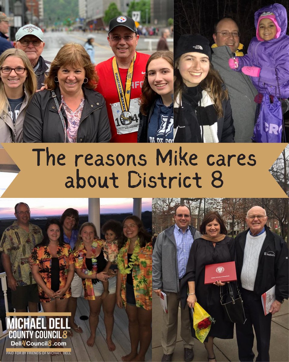 dell4council8's tweet image. Mike Dell’s motivation?
His parents. His wife. His kids. His grandkids.
He’s not only fighting for their future - he's also fighting for yours.
As a CPA, Mike knows how to fix Allegheny County’s finances to protect what matters most.
We’re in this together. Vote Mike this…