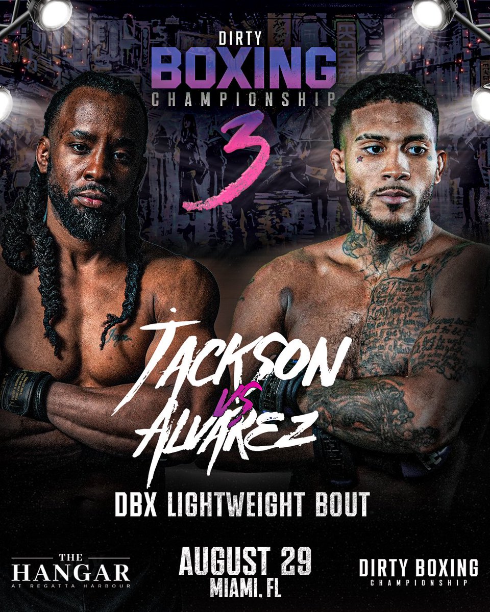 DirtyBoxing_'s tweet image. Corey Jackson vs. Juan Alvarez is official 🩸
After two brutal knockouts, Corey Jackson returns to Dirty Boxing with violence on his mind — but Juan Alvarez isn’t coming to play defense.
🎟 Get your tickets now — link in bio
Dirty Boxing 3 | August 29 | The Hangar, Miami 🌴