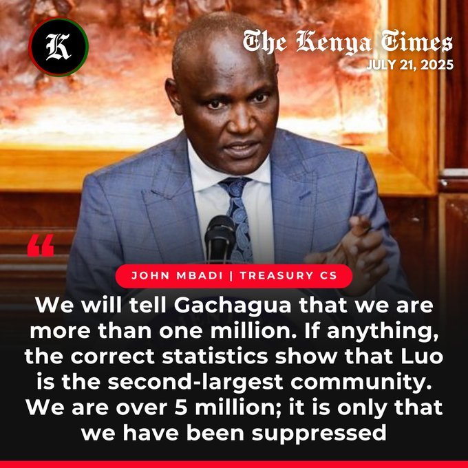 This tribe thing!
In the first place Hon John Mbadi is himself not even a Luo. He is from the Bantu Abasuba community