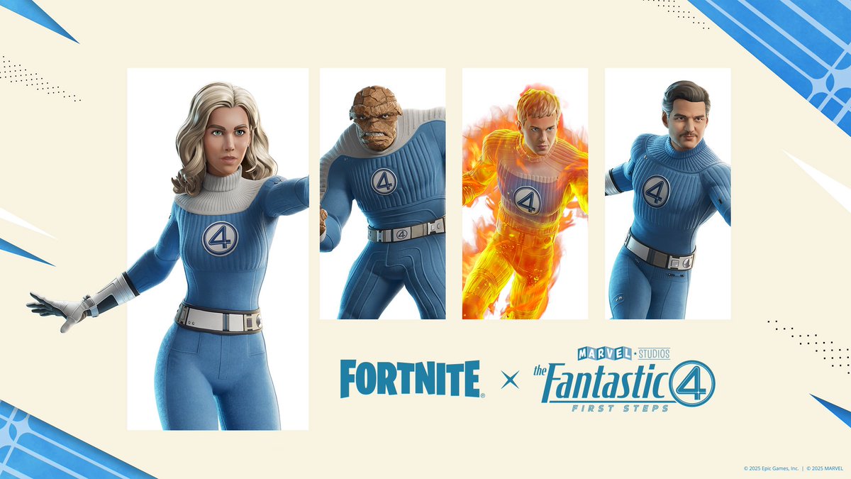 Gaspafv's tweet image. FANT4️⃣STIC FOUR SKIN OF CHOICE GIVEAWAY 🦸♂️💙
🔹 Retweet ♻️
🔹 Follow me, comment "done" and tag one friend ‼️
🔸️ use code Gaspa to support me
4 Days 📆 | Good luck everyone ♦️
#FantasticFour #FortniteSuper