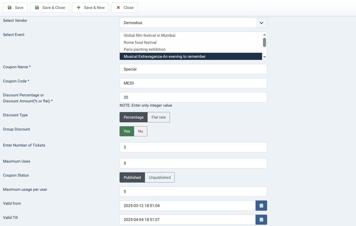 techjoomla's tweet image. Boost event #ticket #sales and encourage #group #attendance with JTicketing&apos;s group #discount feature buff.ly/yCcBi7l