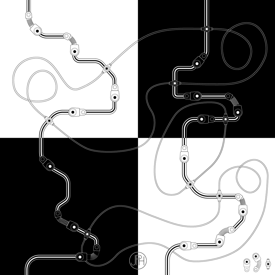 jphanel1972's tweet image. ⚙️Electronic interconnections in motion. A dynamic circuit-inspired pattern blending symmetry, flow, and industrial design. Black-and-white minimalism meets complexity.🛠️
- No AI product - Julien-Pierre Hanel 2025
#ElectronicArt #TechIllustration #DigitalDesign #Monochrome…