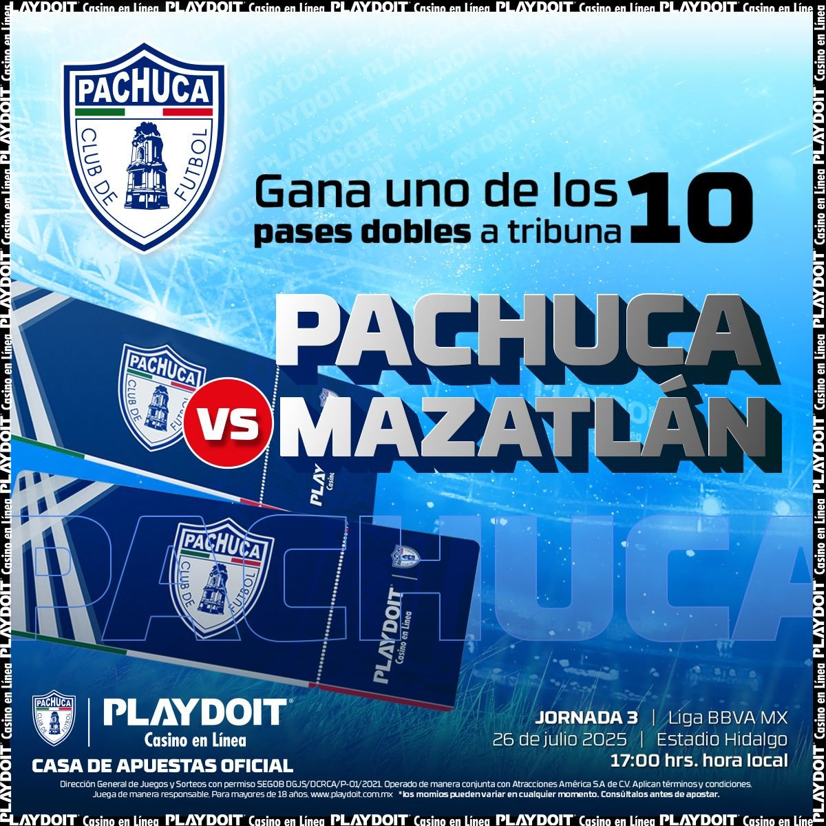 Tuzos's tweet photo. 🍀 ¡La suerte está con los Tuzos!

Gana 1 de los 10 pases dobles en tribuna que el tío @playdoitmexico trae para ti y acompáñanos en nuestro partido de este sábado. 🏟️ 

‼️Checa bien los pasos.

Tienes hasta el jueves a las 12:00 hrs para participar 

#PlaydoitEsTuzo | #PachucaMazatlán