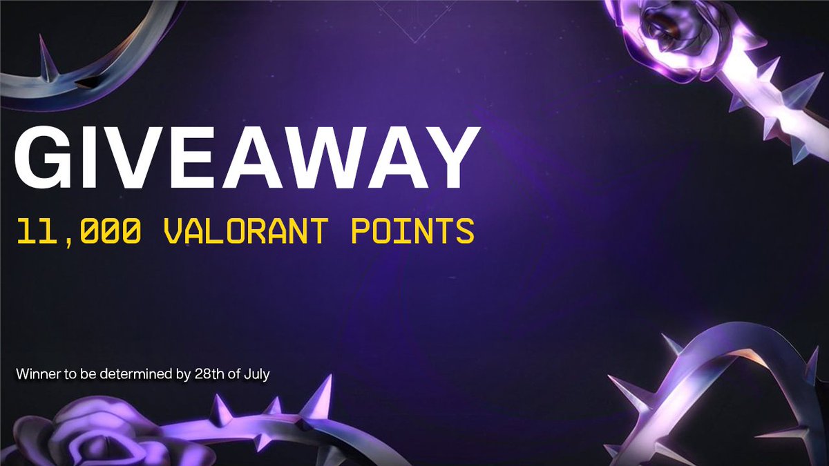 💙WALLHACK x Aimstars Giveaway💙

Prize:
11,000 Valorant Points (100$ value) 

Steps to enter:
🔹Follow @WALLHACKHQ + <a href="/aimstarsHQ/">Aimstars</a>
🔹Like and RT the post 
🔹Tag one friend 

🌍Global Giveaway
🏆One Winner
🗓️Ends July 28th