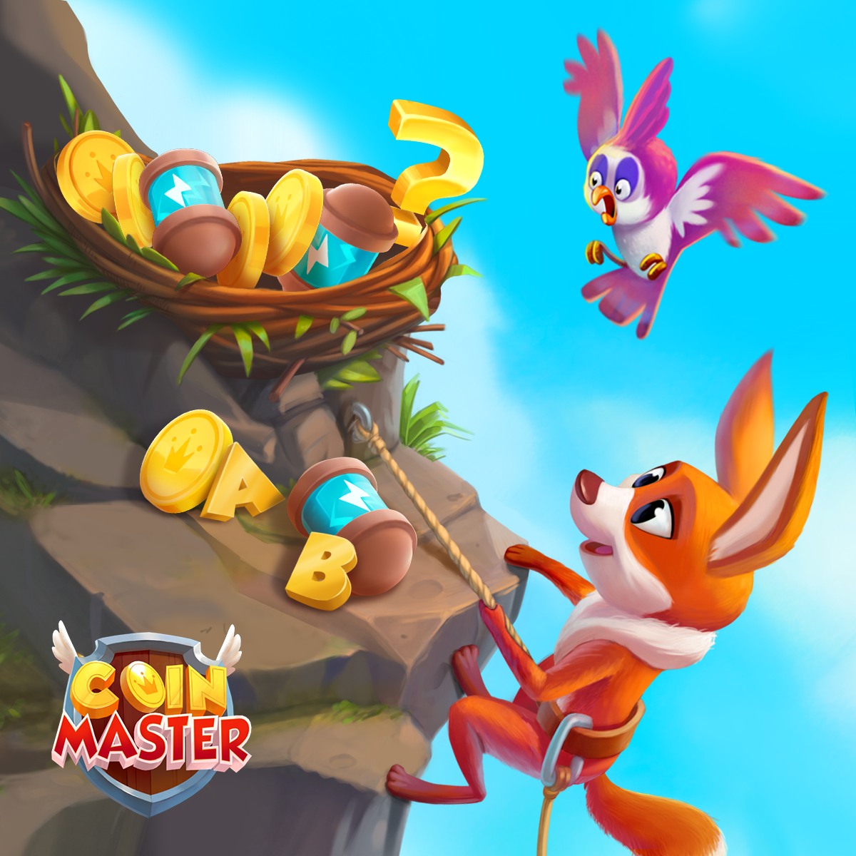 CoinMasterGame's tweet image. Cliffhanger Challenge!
Our adventurous fox is scaling new heights, and there's a puzzling pattern of items waiting. What comes next in this sequence? 𝐈𝐬 𝐢𝐭 𝐀 𝐨𝐫 𝐁?
Collect YOUR surprise --> Coin-Master.co/Gxzydj