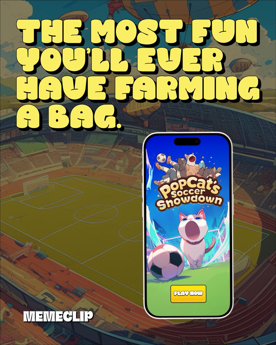 The most fun you’ll ever have farming a bag.

Soccer. Memes. Crypto.
$MCLIP presale is LIVE  and PopCat’s ready to moon.

Farm early. Flex later.

⚽ memeclip.io