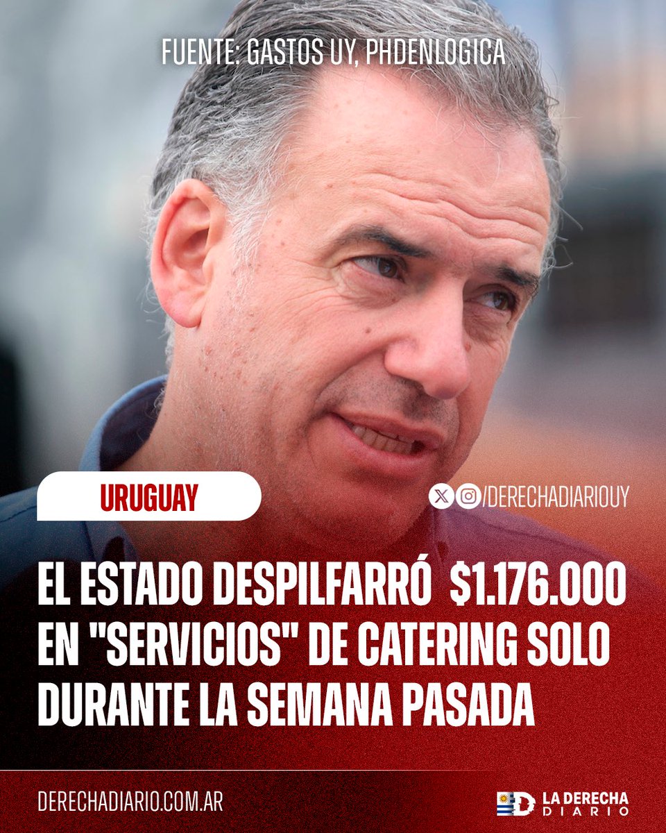 🇺🇾 | Vergonzoso: Mientras los niños pobres de la periferia montevideana y el interior del país pasan hambre y frío, una investigación de Gastos UY determinó que solo durante la semana pasada, el Estado uruguayo despilfarro más de 1.000.000$ en "servicios" de catering.