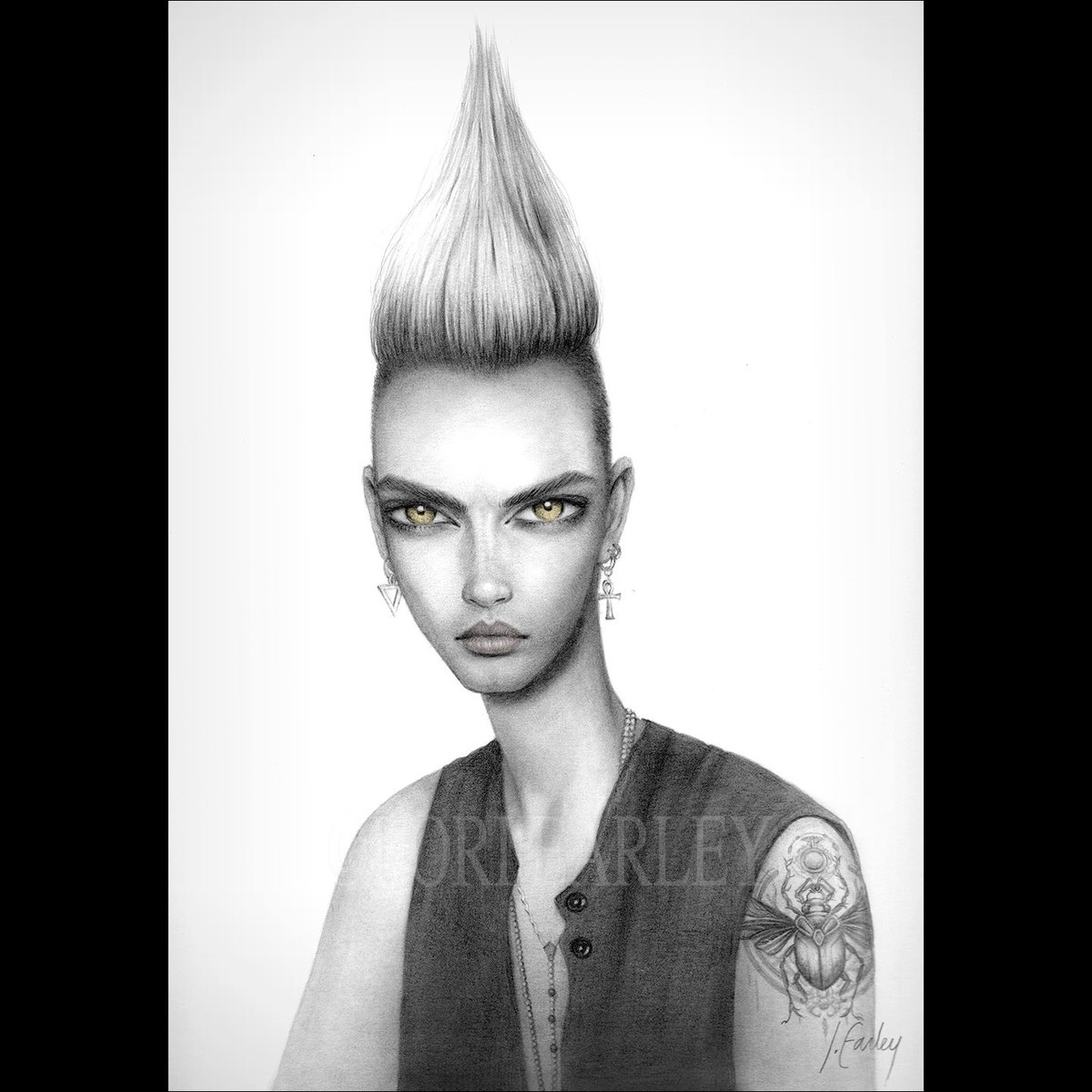 Here is my new drawing for Ilia Yordanov’s new album “No Content”. Prints for sale on my website: loriearley.com/store. For purchase inquiries, email the studio at: info@loriearley.com