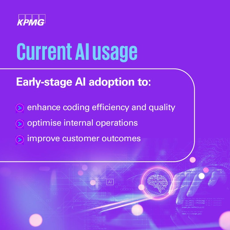 KPMGIndia's tweet photo. #YouCanWithAI || 💡 Case study | Dive into the journey of a tech company in Australia where employees are using #AI to develop higher-quality code and boost back office productivity. Click for more!

#MakeTheDifference #backofficeproductivity