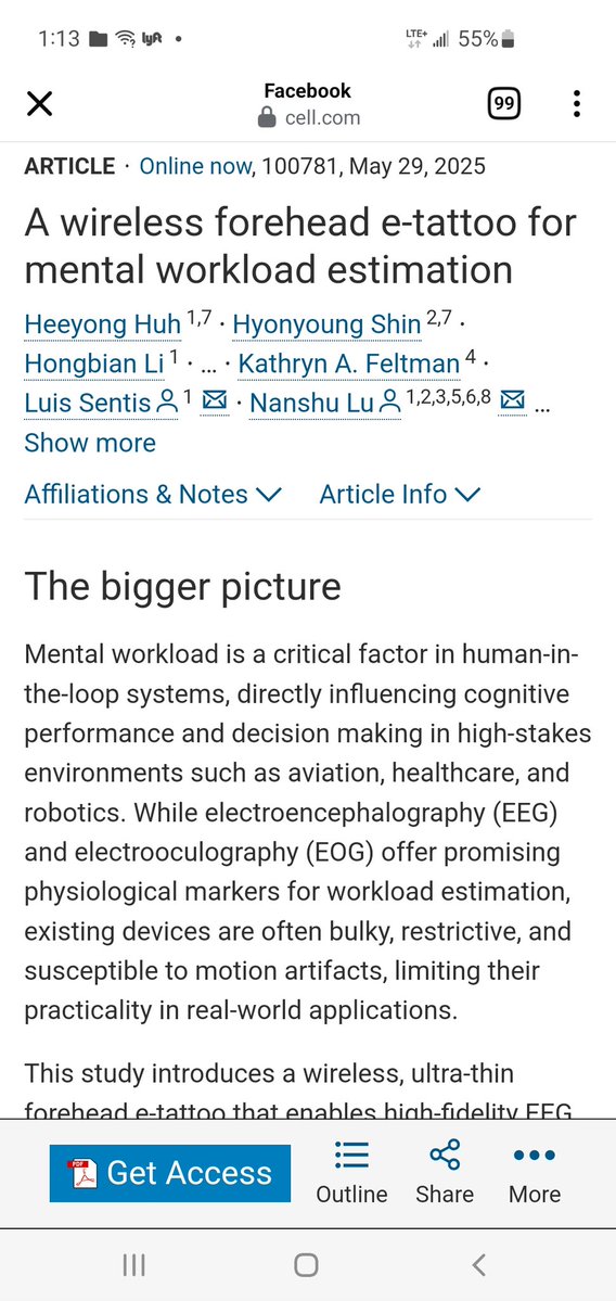 BarelyBook's tweet image. 🚨 🚨 🚨
Everyone looking forward to their graphene E-tattoo?
A wireless forehead e-tattoo for mental workload estimation cell.com/device/abstrac…
Mind-reading face tattoo could make you a better worker May 29, 2025 nanowerk.com/news2/robotics…