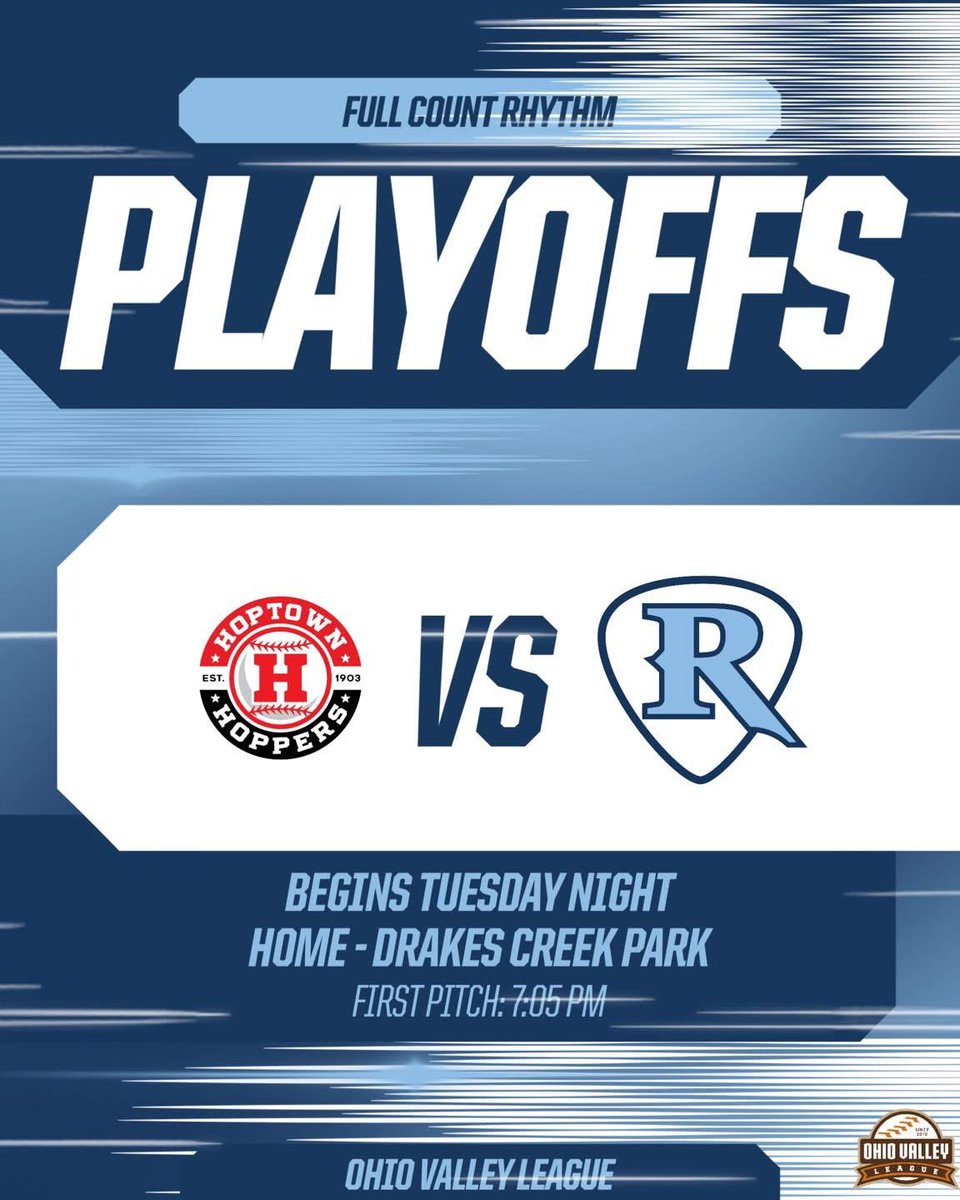 fullcountrhythm's tweet image. The stage is set!
Tomorrow night, we face off against the Hoptown Hoppers in a best of 3 series! Game 1 is at 7:05 PM, Drakes Creek Park! Come out and support the Rhythm!
📖✖️🎶✖️⚾️
#collegebaseball #baseball #baseballlife #baseballseason #summerbaseball #summerleague #faith