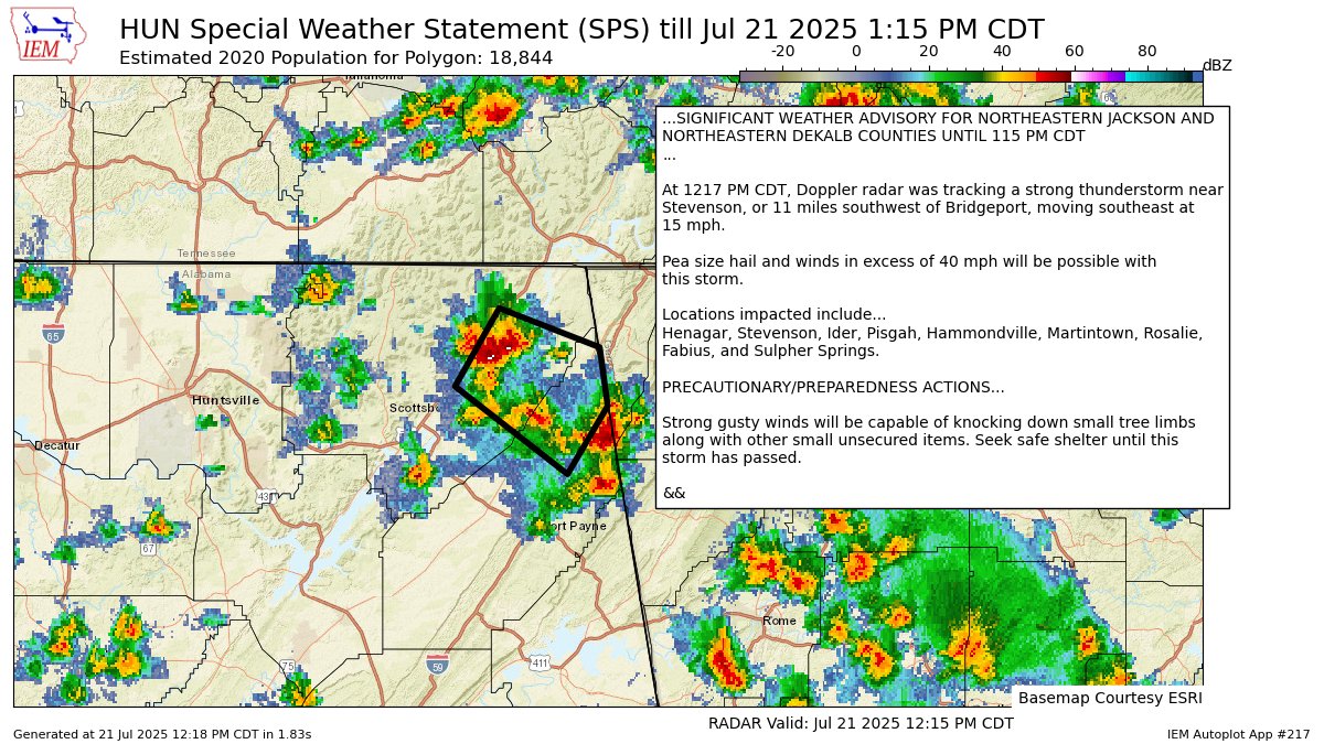 Special Weather Statement for DeKalb, Jackson [AL] till 1:15 PM CDT mesonet.agron.iastate.edu/p.php?pid=2025…