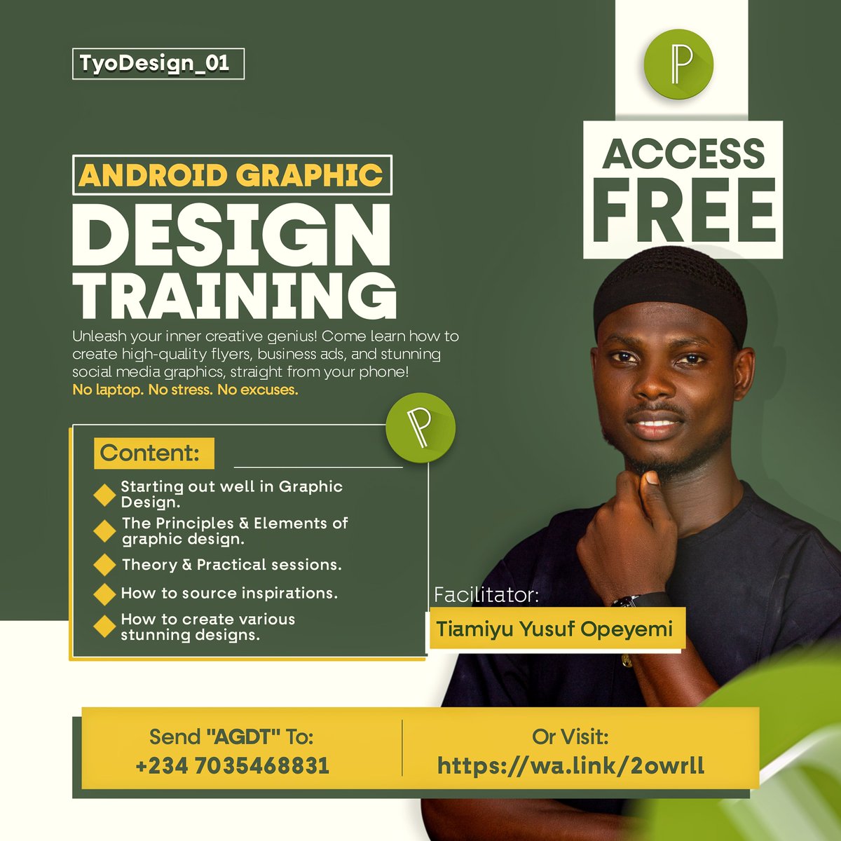 tyodesign_01's tweet photo. From Paid to Free , Not a Downgrade, but a Strategy.
I paused my paid class to serve freely first.
Not because I can'tโฆ
But because I choose to attract the right audience through value.
Read this. ๐
#DesignWithTyo #GraphicDesign #AGDT #AndroidDesign https://t.co/JanehzX63L