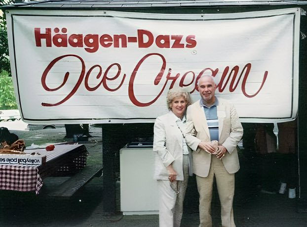 curatorWH's tweet image. Reuben and Rose Mattus, Polish-Jewish immigrants, founded Häagen Dazs in New York in 1961. Reuben invented the name to sound Danish, honoring Denmark’s rescue of Jews during WWII.