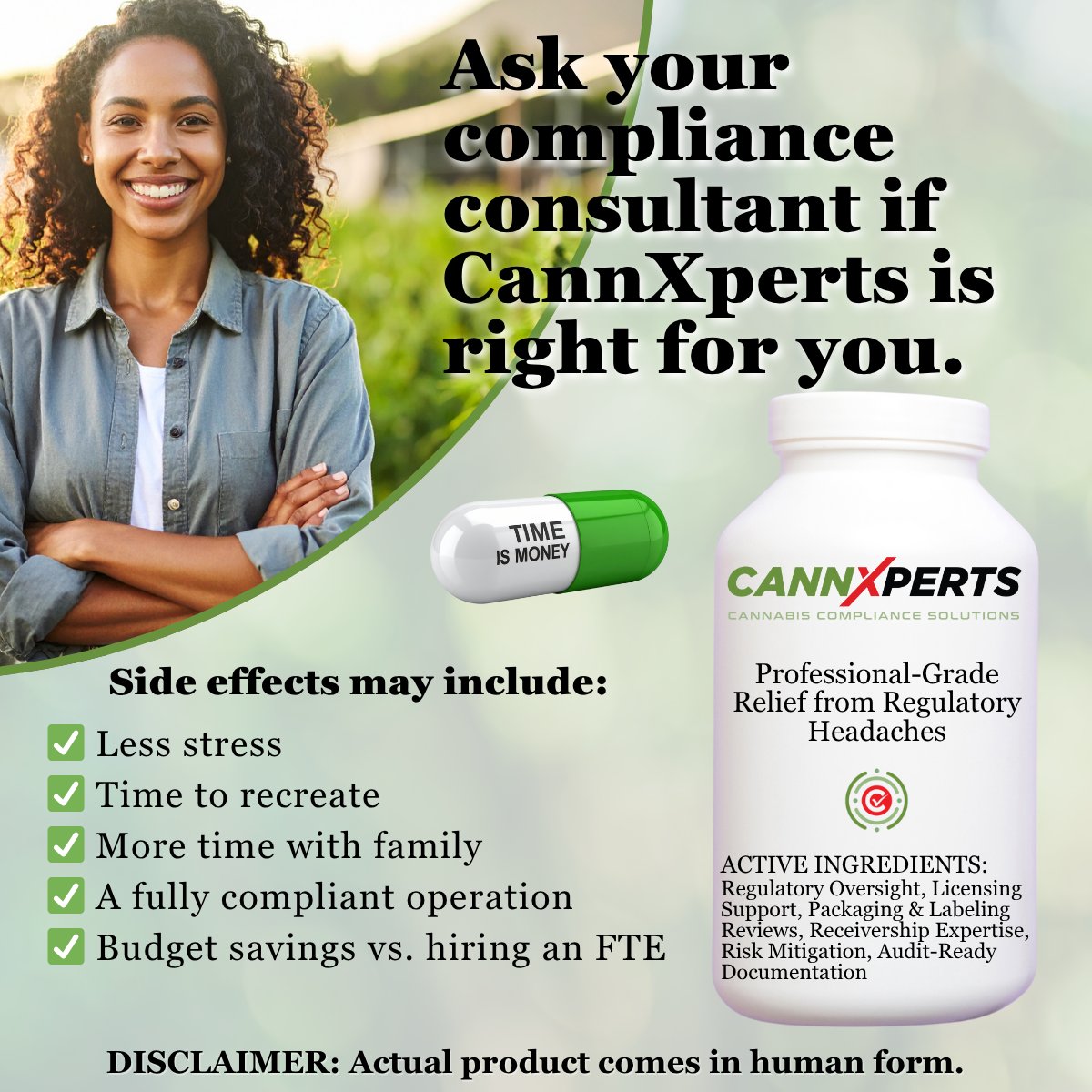 ⏳ TIME IS MONEY — and in cannabis, wasted time = regulatory risk.

At CannXperts, our clients regularly tell us they’ve saved thousands by avoiding costly compliance issues and by not needing to hire a full-time employee to manage it all.

We offer multi-jurisdictional