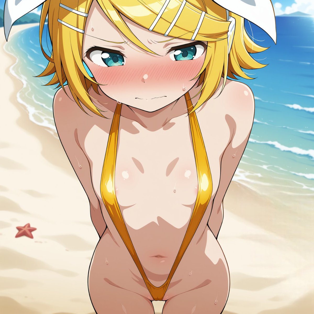 mariusAI0414's tweet photo. 鏡音リン　スリングショット水着 https://t.co/gTIhqCBAXA