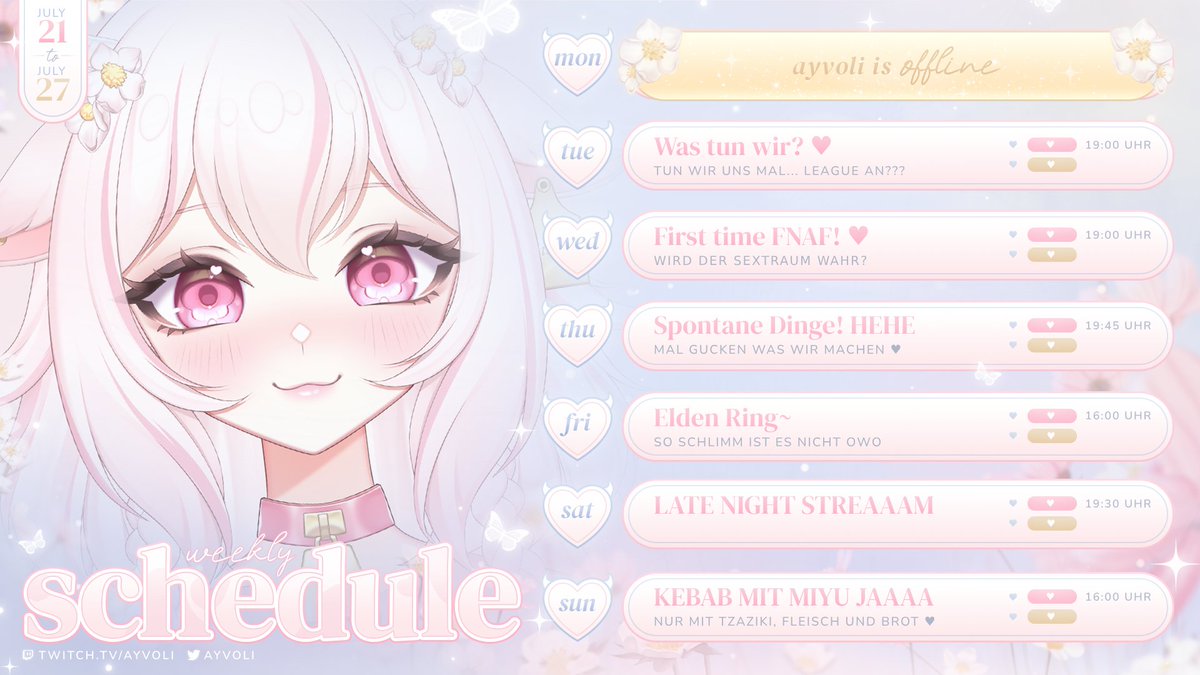 mit vorbehalt ♥ 
Aber nen Streamplan!  
YIPPPPYYYYYY 
FREUE MICH AUF EUCH