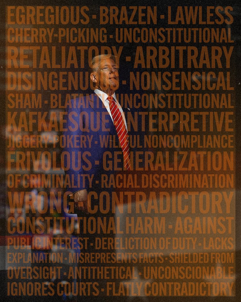 MinnesotaDFL's tweet image. These aren’t our words.
They’re from federal judges — some of whom Trump appointed — describing his actions.