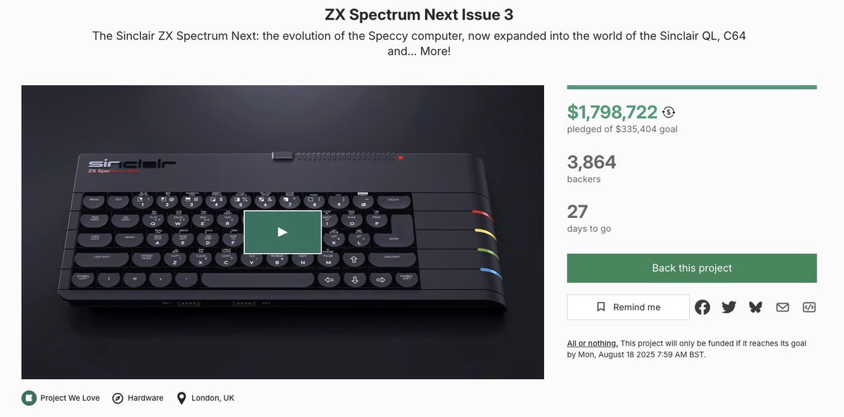 VirtualJames's tweet image. Wow, the ZX Spectrum train just keeps on going!  1.8M almost!  I did hear we all now get a copy of crash magazing to celebrate, is that true?