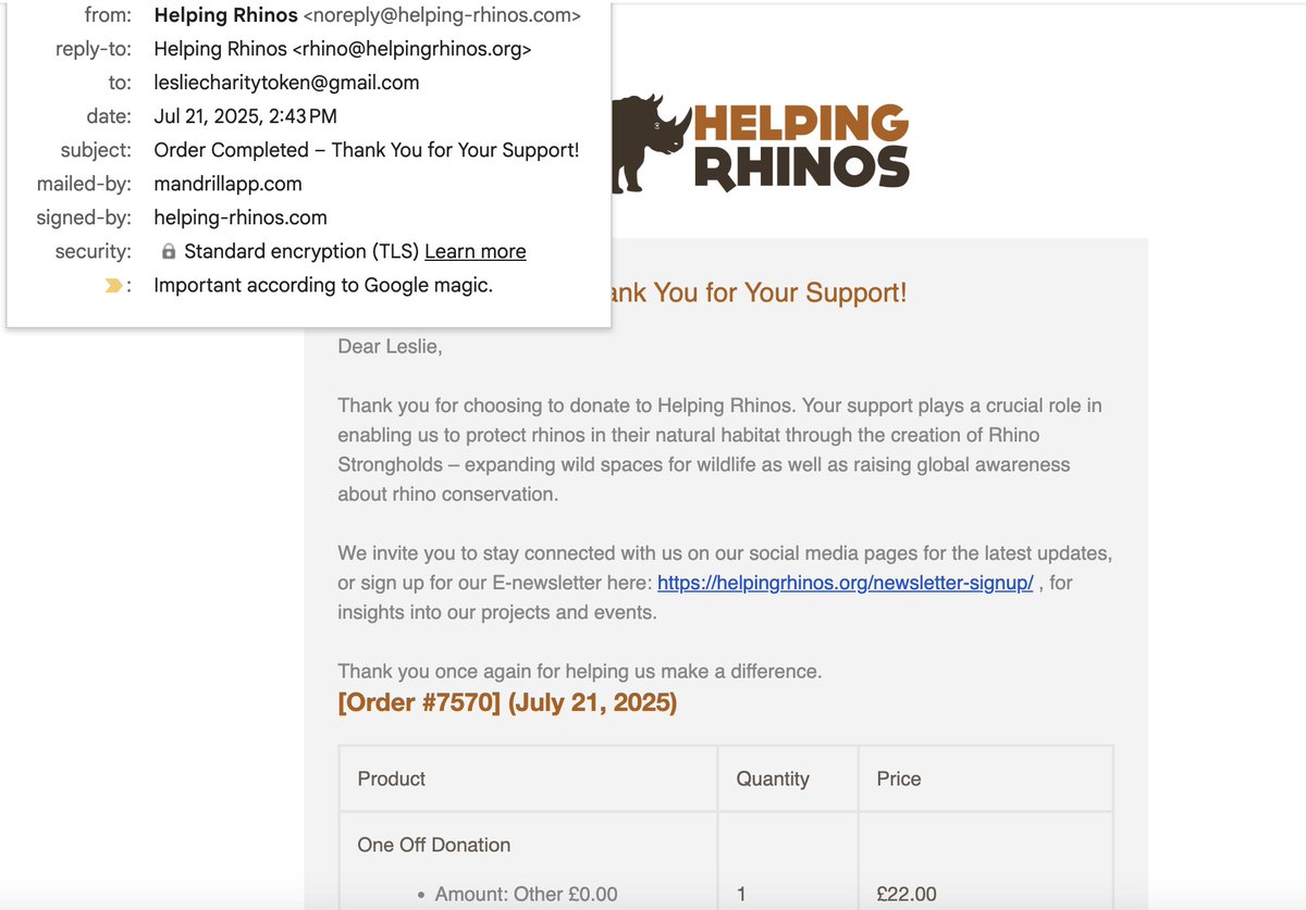 Leslie π¦π (@leslietoken) on Twitter photo π’Β Leslie Weekly Update π’
β
$30 donated to Rhino Conservation π¦β€οΈ (48th week, $ 2.55k / 1 ETH total) π <a href="/HelpingRhinos/">Helping Rhinos π¦</a>
β
$122 of DONOR reserve successfully unlocked π°
β
$79 of HOLDER reserve rolled over π°
β
$9 given to the Community Wallet ($16k total market value)πͺ
β
π’Β Leslie Weekly Update π’
β
$30 donated to Rhino Conservation π¦β€οΈ (48th week, $ 2.55k / 1 ETH total) π <a href="/HelpingRhinos/">Helping Rhinos π¦</a>
β
$122 of DONOR reserve successfully unlocked π°
β
$79 of HOLDER reserve rolled over π°
β
$9 given to the Community Wallet ($16k total market value)πͺ
β