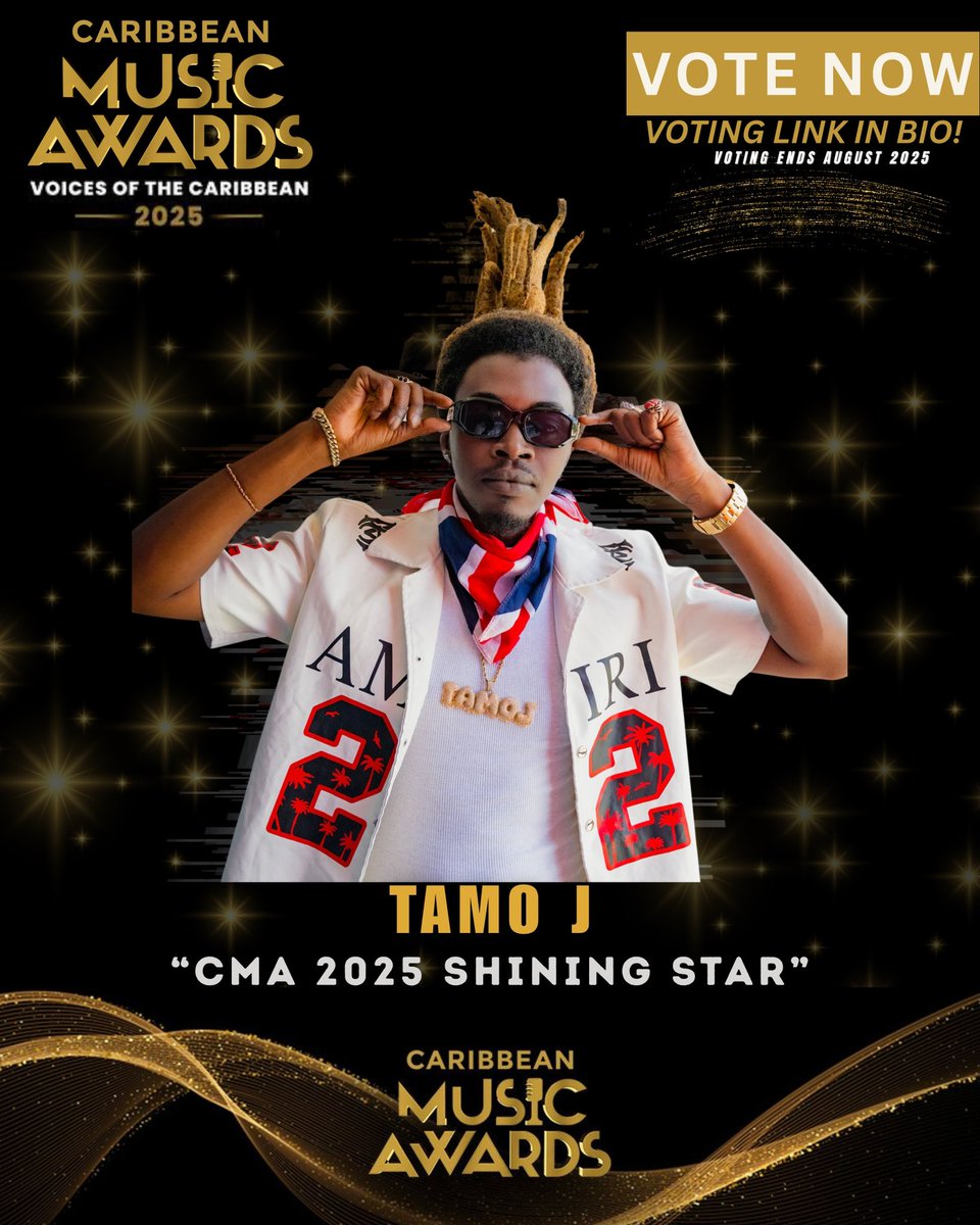 TAMOJOFFICIAL's tweet photo. My side we fully active! ✅ Vote #TAMO J for the 2025 @caribmusicaward Shining Star 🌟 All Tamo J fans and supporters tap in, click the link below and support your artiste! Nuff love 🫶🏾 🇯🇲 let’s go! #caribbeanmusicawards #shiningstar 

Voting 🔗 - https://t.co/2gIk5hwUwF https://t.co/4rdKTNgCjH