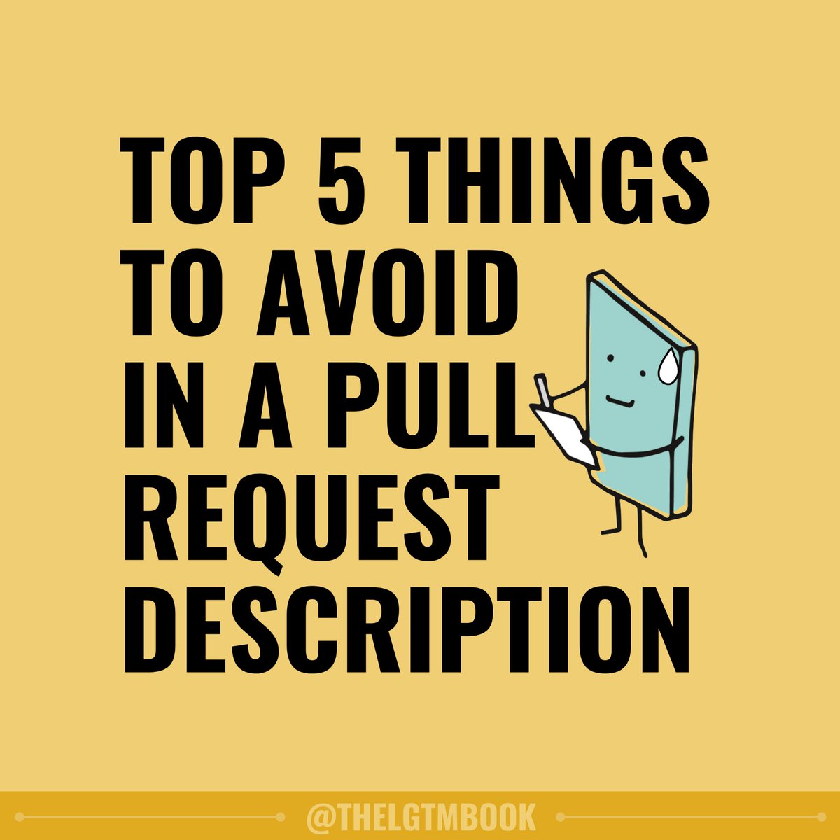 AdrienneTacke's tweet image. Want to make your #PullRequest descriptions better? Avoid these 5 things 👉🏻 instagram.com/p/DMYCXX9RtJ4