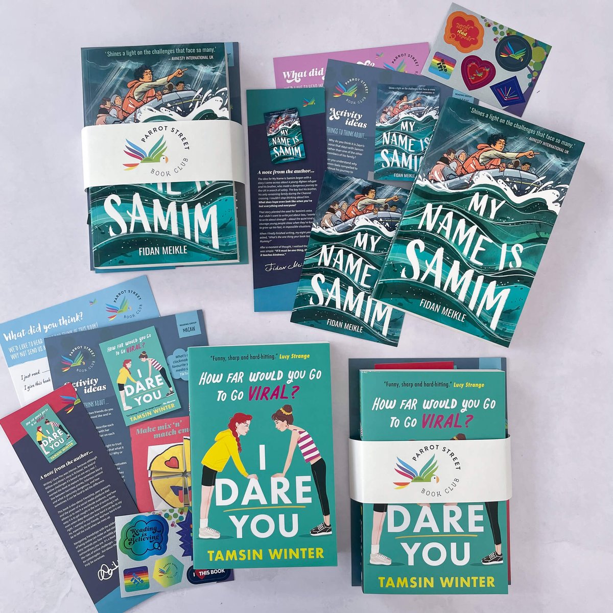 Parrot Street Book Club (@parrot_street) on Twitter photo Revealing the books we've sent our Macaw subscribers this month 🤩
💙 My Name is Samim <a href="/Fidan_Meikle/">fidan</a> <a href="/FlorisBooks/">Floris Books</a>
💚 I Dare You by Tamsin Winter <a href="/Usborne/">Usborne Publishing</a>
Two perfect books for early teens
parrotstreet.com/collections/bo… Revealing the books we've sent our Macaw subscribers this month 🤩
💙 My Name is Samim <a href="/Fidan_Meikle/">fidan</a> <a href="/FlorisBooks/">Floris Books</a>
💚 I Dare You by Tamsin Winter <a href="/Usborne/">Usborne Publishing</a>
Two perfect books for early teens
parrotstreet.com/collections/bo…