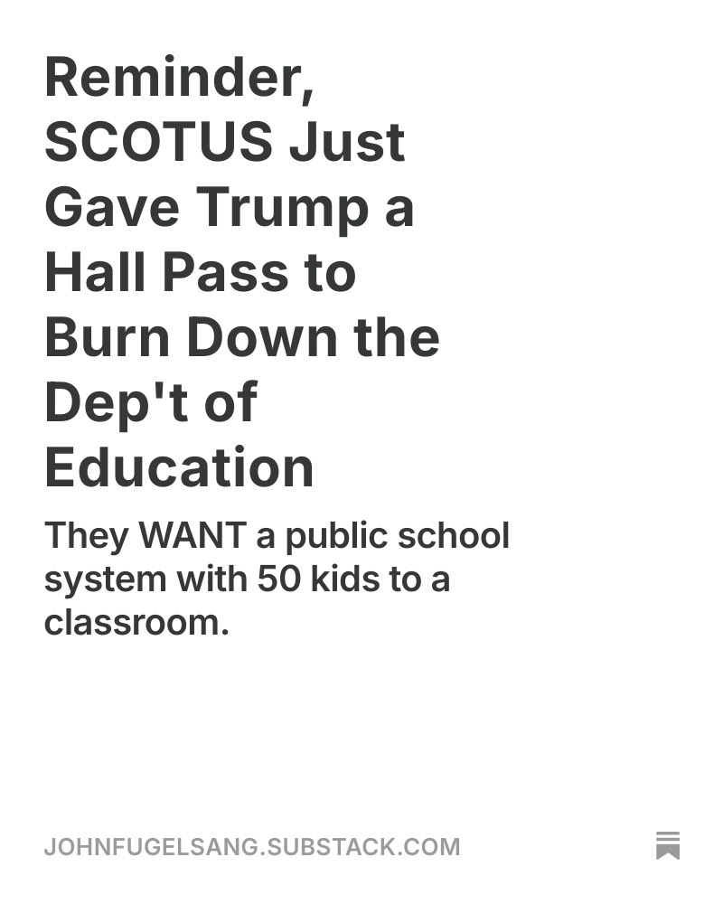 JohnFugelsang's tweet image. We can’t cancel student debt, but we can cancel the people who manage it.
It’s like keeping the tumor and firing the doctor.
Pls read, comment, subscribe: johnfugelsang.substack.com/p/reminder-sco…