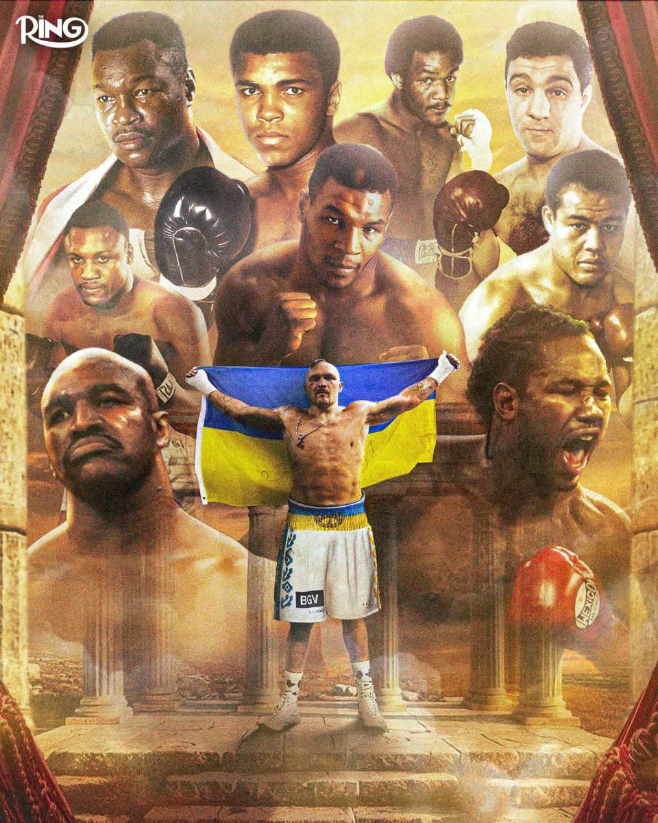 rshereme's tweet image. Oleksandr Usyk is the first boxer in history to become undisputed world champion three times.
He first unified all cruiserweight titles in July 2018 by defeating russian Murat Gassiev.
In May 2024, he became undisputed in the heavyweight division after beating Tyson Fury.
On…