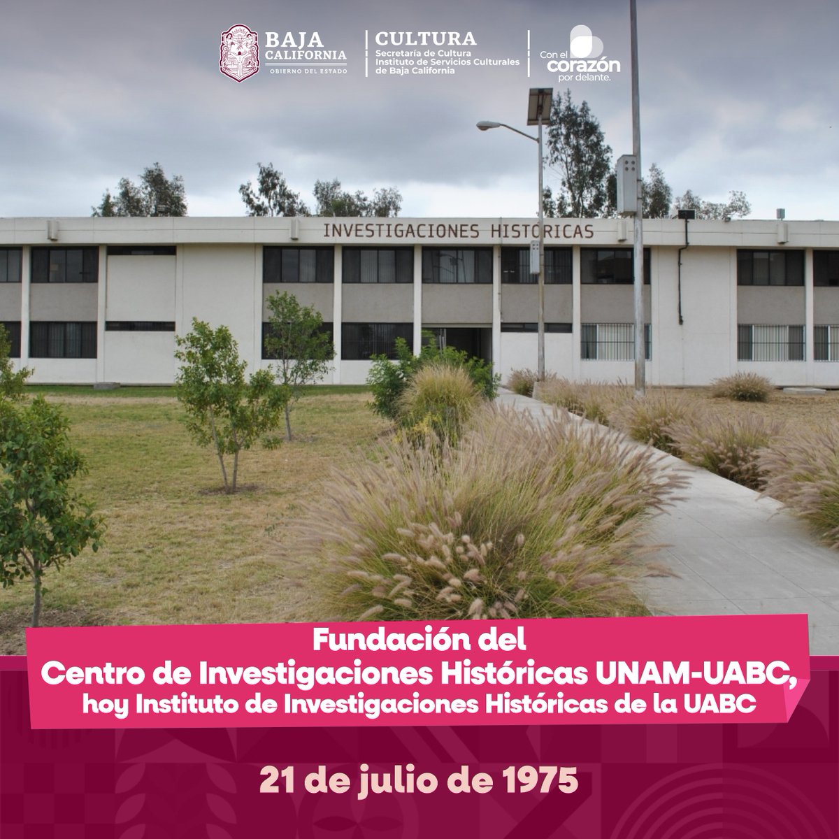 HISTORICAS_UABC's tweet image. 📷 Compartimos la publicación de la Secretaría de Cultura del Estado sobre la fecha de fundación de nuestro Instituto, que nació como Centro de Investigaciones Históricas UNAM-UABC, el 21 de julio de 1975.
#iihuabc #UABC #50añosdehistoria #bajacalifornia