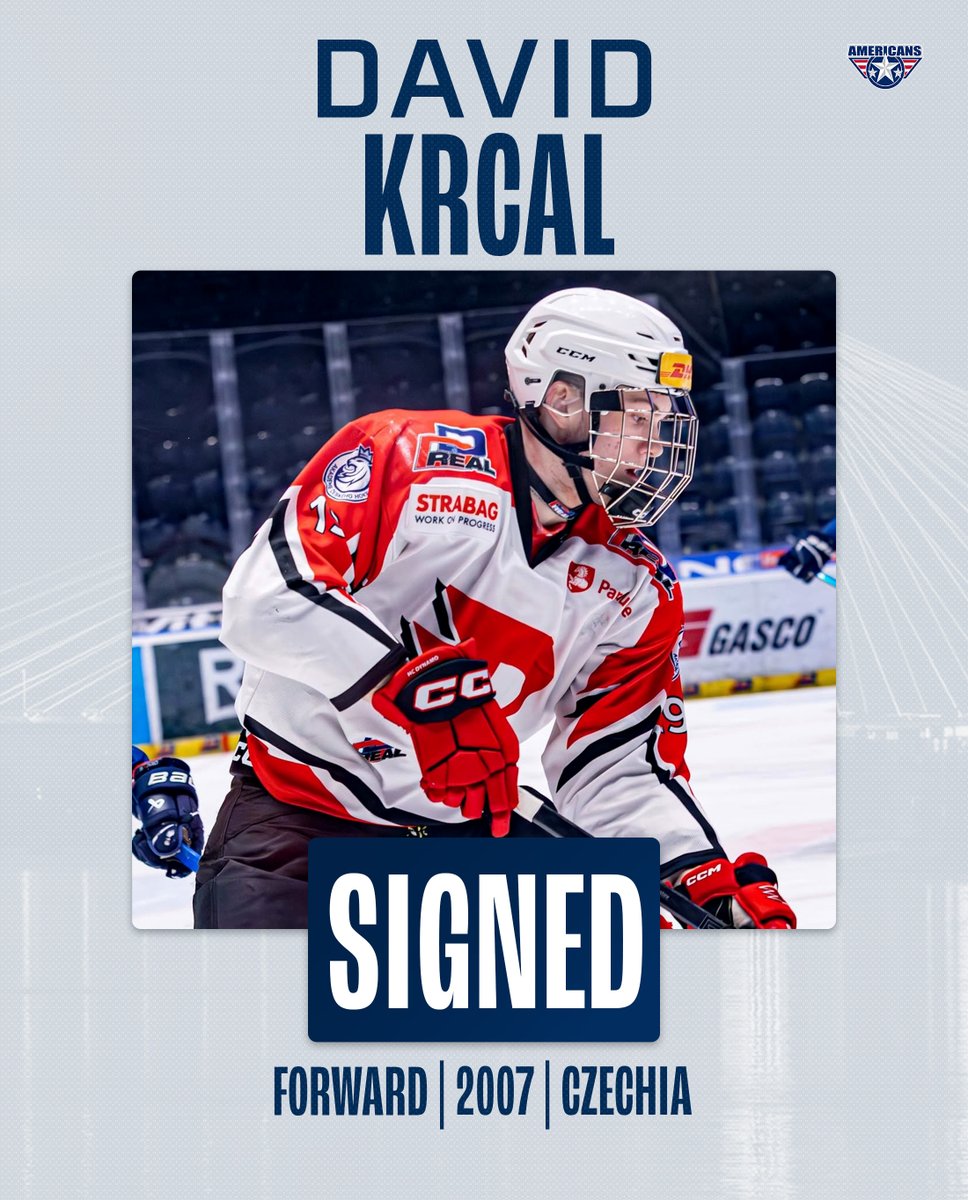 TCAmericans's tweet image. NEWS | The Americans have signed all three of their selections from the 2025 CHL Import Draft. Jakub Vanecek (08, D), David Krcal (07, F) and Tomas Racz (07, F) have signed Scholarship and Development Agreements with the team.

DETAILS » chl.ca/whl-americans/…