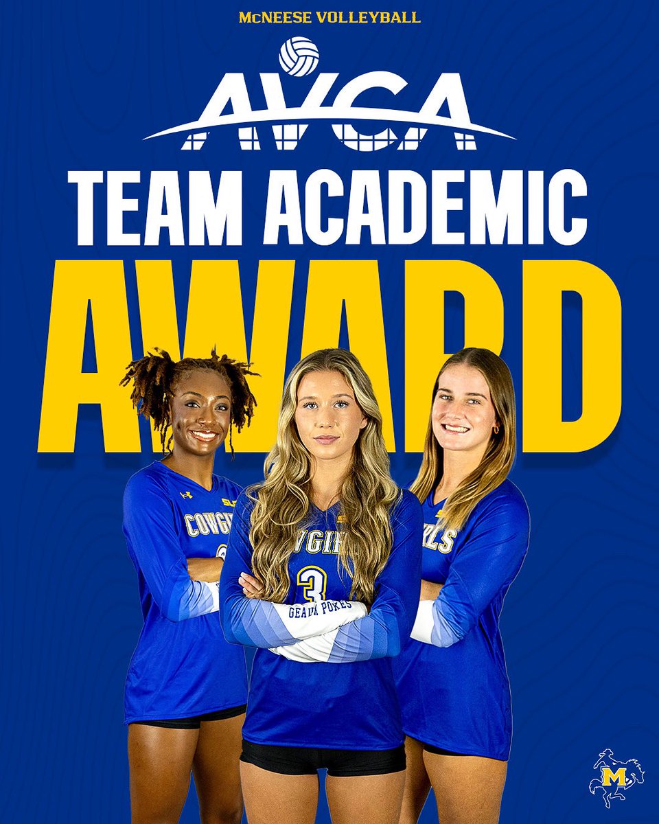 McNeeseVball's tweet image. For the THIRD year in a row, your Cowgirls have been honored with the AVCA Team Academic Award! 

#GeauxPokes