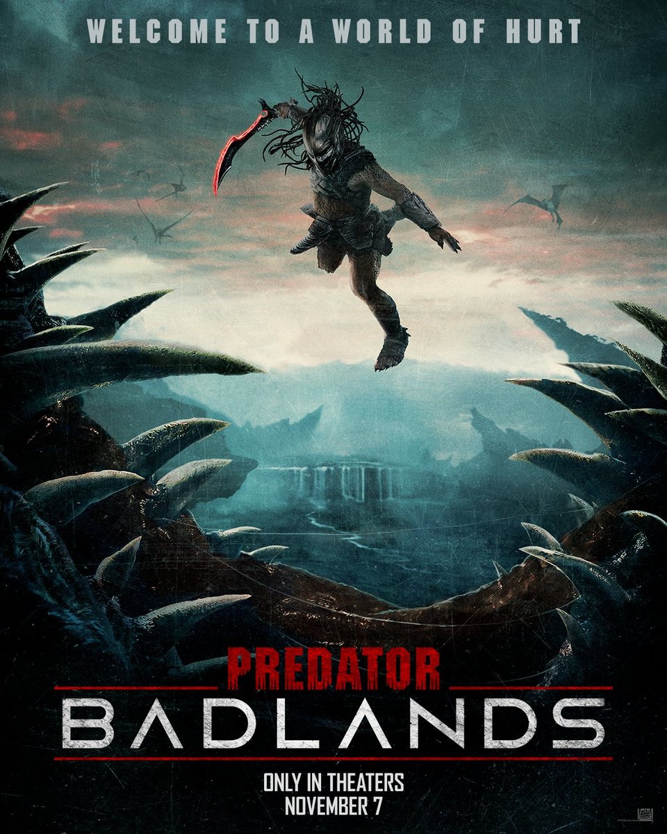 BDisgusting's tweet image. What happens when the Predator becomes the Prey? Here's the new official poster for PREDATOR: BADLANDS.