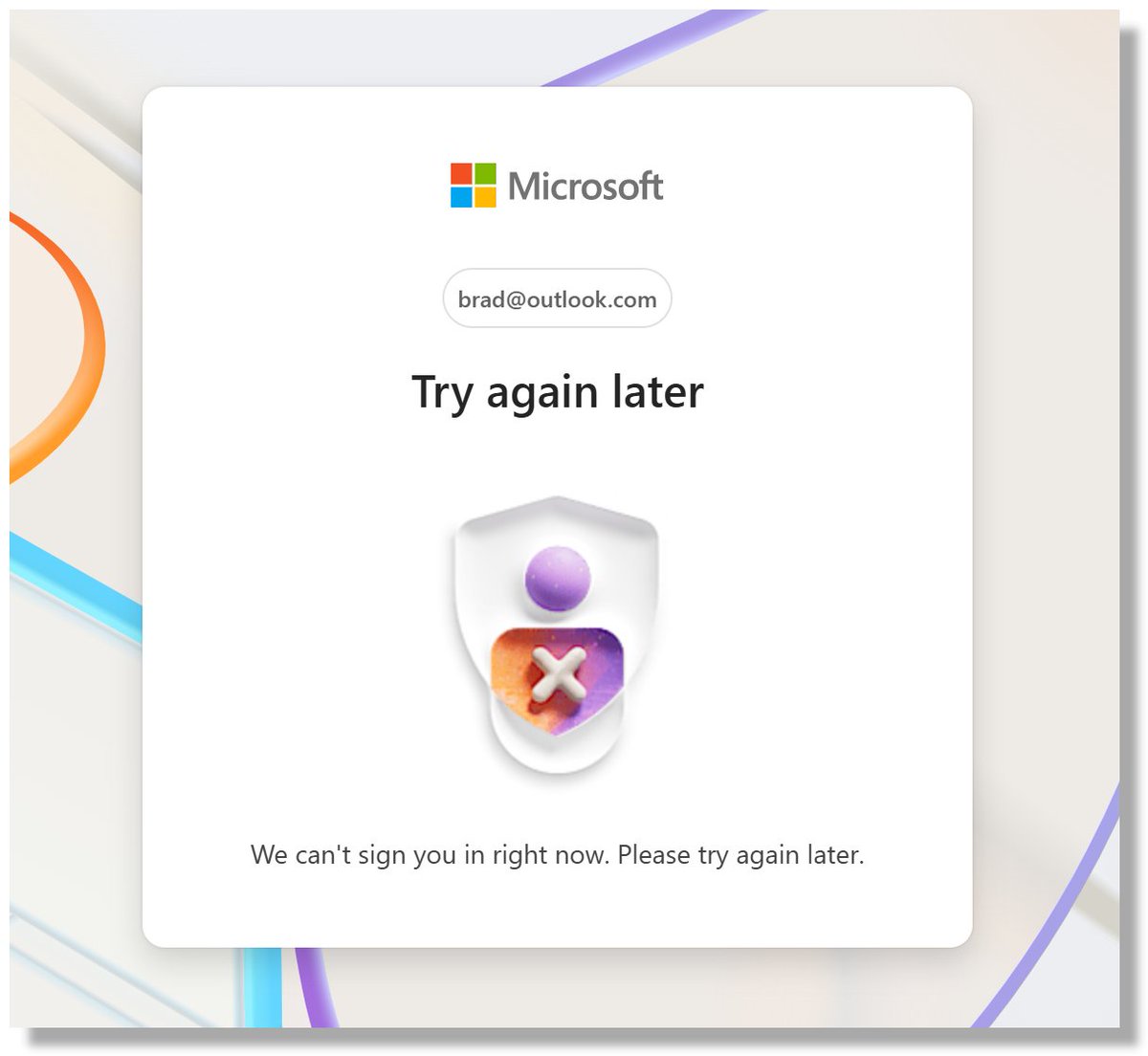 Anyone else hit this / know how to fix? Can't sign in to outlook.com on the web, my phone/apps are fine.
