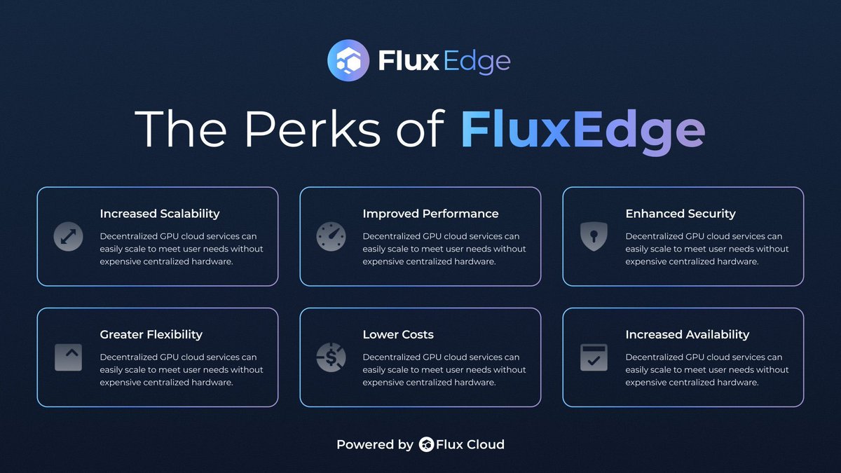 FluxEdge.
Transforms GPUs into a global decentralized infrastructure, harnessing unused compute power for real-world use.
#Flux #Crypto