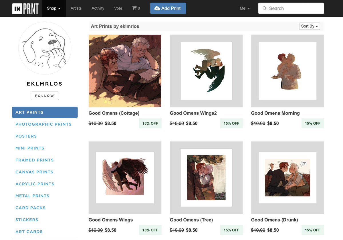 elkmrlos's tweet image. looks like i’ve got an inprnt shop now!
inprnt.com/profile/eklmrl…
#goodomens