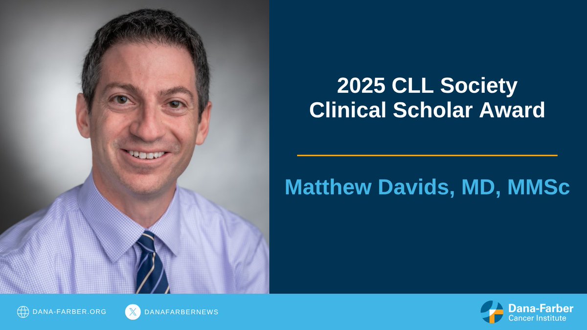 DanaFarberNews's tweet image. Congratulations to @DanaFarber's @DrMDavids who was awarded the 2025 @CllSociety Clinical Scholar Award for his work: Optimizing Glofitamab Combination Therapy in Richter’s Transformation.
Read more: bit.ly/4eZLQtP